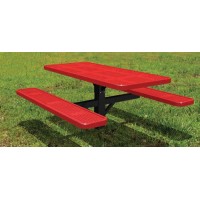 6 foot Single Post Perforated Picnic Table
