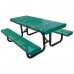 4 foot Radial Edge Perforated Surface Mount Picnic Table