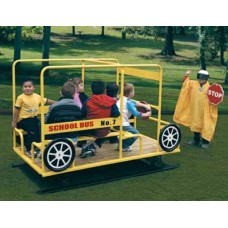 School Bus with Springs wood floor