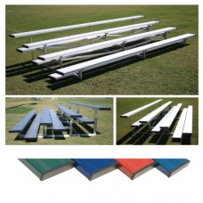 4 Row 21 foot Low Rise Bleacher Blue