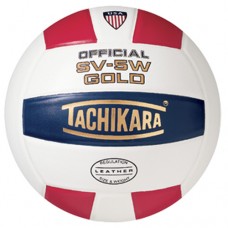 SV-5W Red White Blue Leather Volleyball