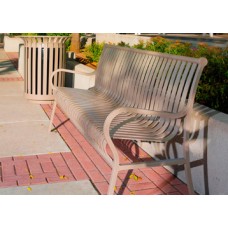 4 foot Hamilton Bench with Back Slat Center Arm Rest