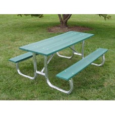 Galvanized Frame Picnic Table 6 foot Recycled