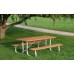 Galvanized Frame Picnic Table 8 foot Recycled