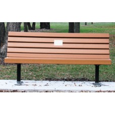 6CB3RP Park Bench 6 foot Recycled Slats 3x4