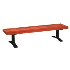 6FB4RP Flat Bench 6 foot Recycled Slats 4x4