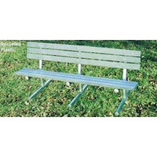 6 foot Recycled Plank Bench with Back Portable