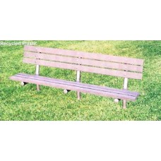 6 foot Recycled Plank Bench with Back Inground