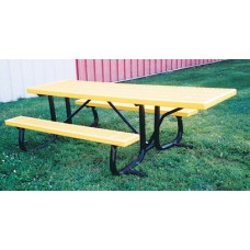 8J2GF-EWC End Access Picnic Table Fiberglass Galvanized Frame