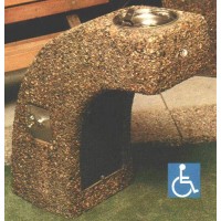 CHFFBS Accessible Drinking Water Fountain Concrete Chrome Bowl