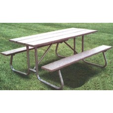 6CJCRRP 6 foot Recycled Plank Picnic Table Powder Coated Frame