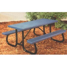 8J2CVP 8 foot Plastisol Plank Picnic Table Powder Coated Frame