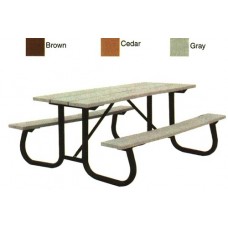 8J2CRRP 8 foot Recycled Plastic Plank Picnic Table Powder Coat Frame