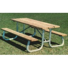 12J2GW 12 foot SYP Wood Plank Picnic Table Galvanized Frame