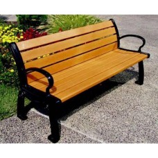 JPAB5 Landmark Series Bench with back 5 foot Recycled Plank