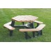 JPHT Recycled Plastic Hexagon Picnic Table