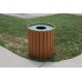 JPRLR32 Round Recycled Plank Receptacle 32 Gallon