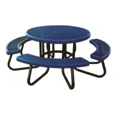 RTRGVP Round 48 inch Vinyl Plastisol Picnic Table Galvanized Frame