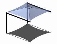 Single Post Cantilever Pyramid Shade