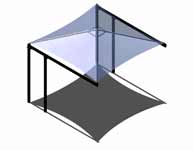 Double Post Cantilever Pyramid Shade