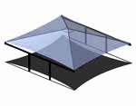 Double Post Cantilever Pyramid Back 2 Back Shade