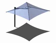 single post pyramid cantilever shade