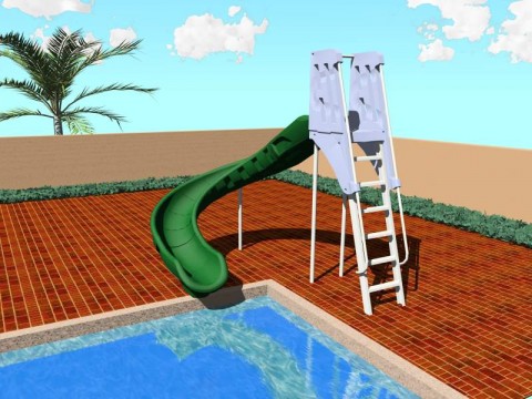 7 foot deck height pool slide