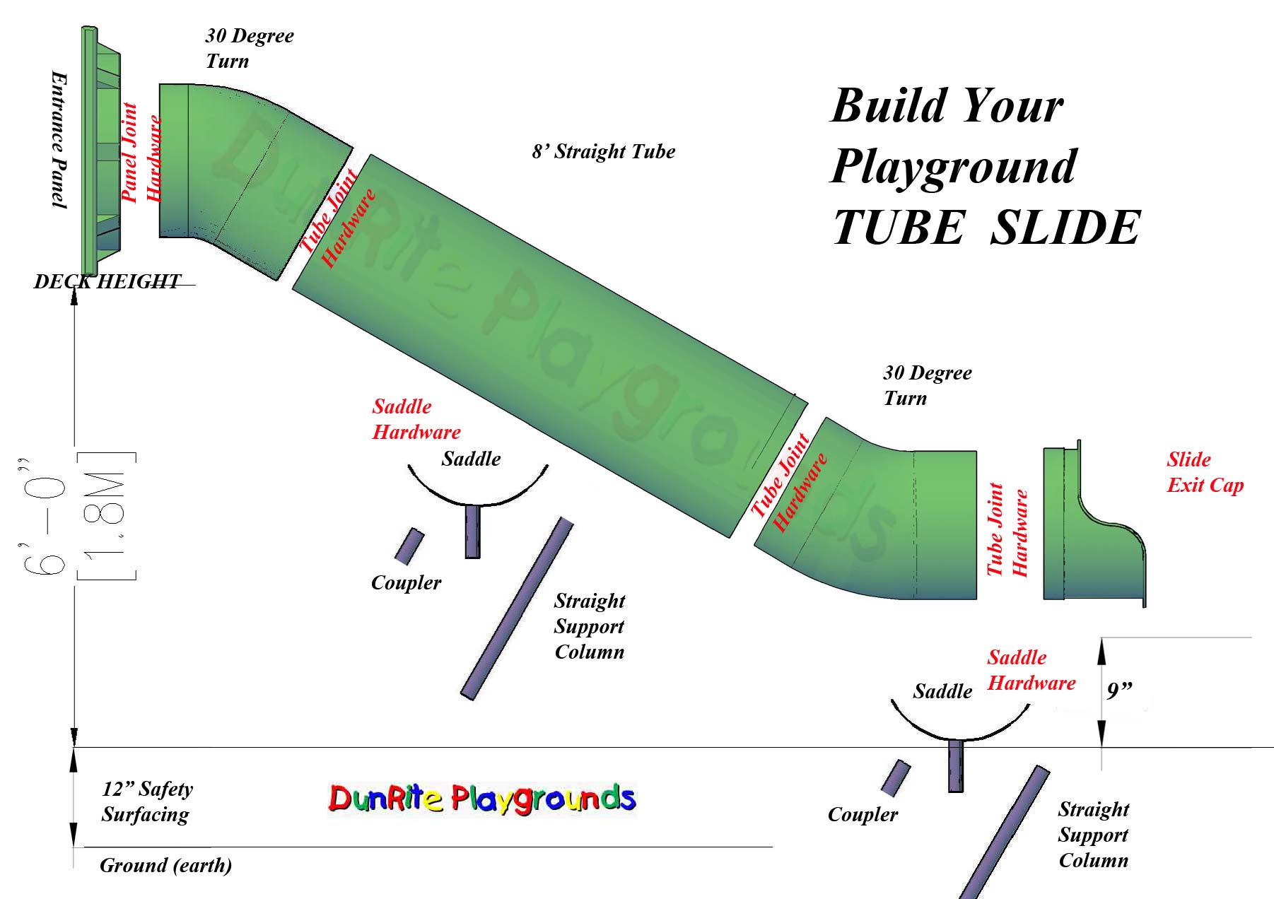 6 foot deck height build your own slide