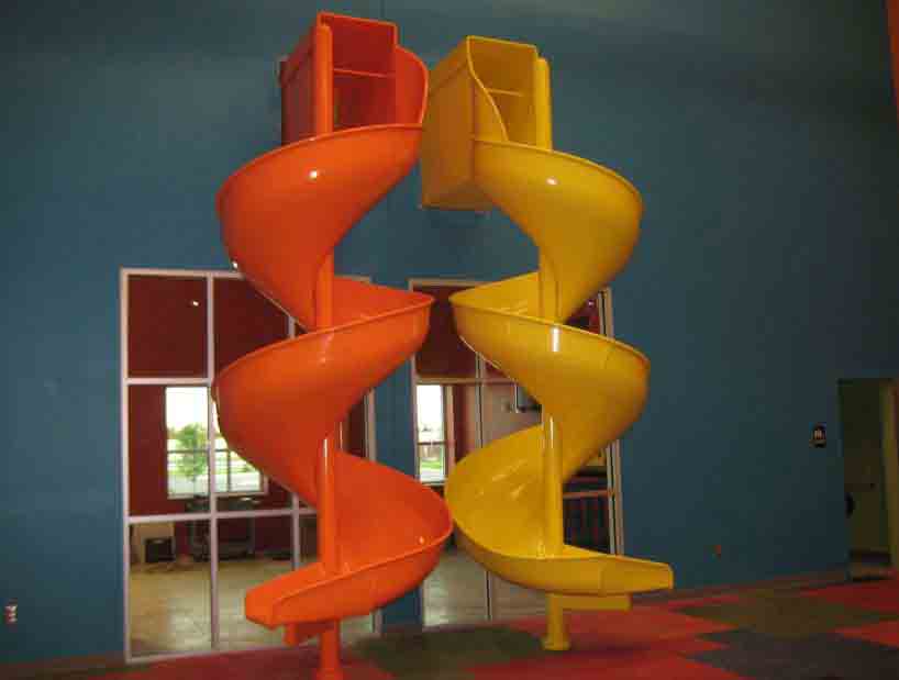 Indoor spiral slides