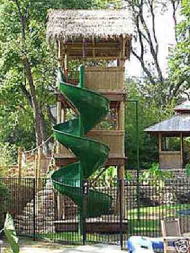 Spiral Tiki House Slide