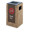 20 Gallon Ash/Trash Stone Receptacle,Flat Ashtray Top & Message Insert