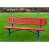 8 Foot Park Bench with Back 2x10 Plank Inground Green Recycled Plastic