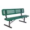 6' Bench with Back - Portable Perforated