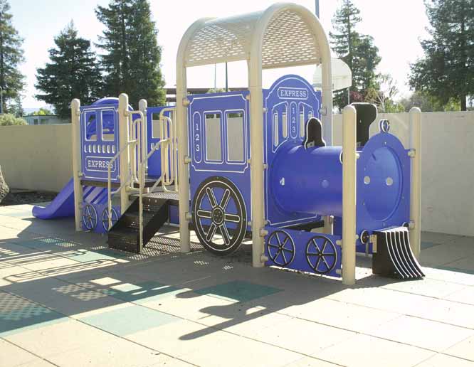 outdoor train theme playground